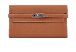 Hermes Kelly Wallet, Leather, Brown, [O] 156NM, DB, 4*